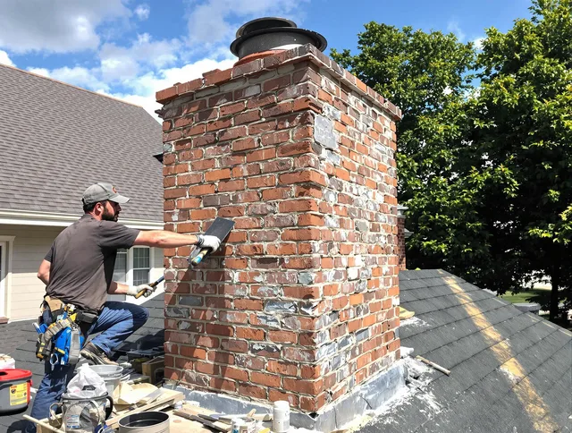 Completed chimney rebuild by Norfolk Chimney Sweep in Norfolk, MA