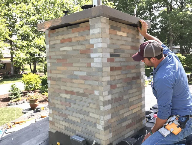 Norfolk Chimney Sweep completing a modern chimney remodel in Norfolk, MA