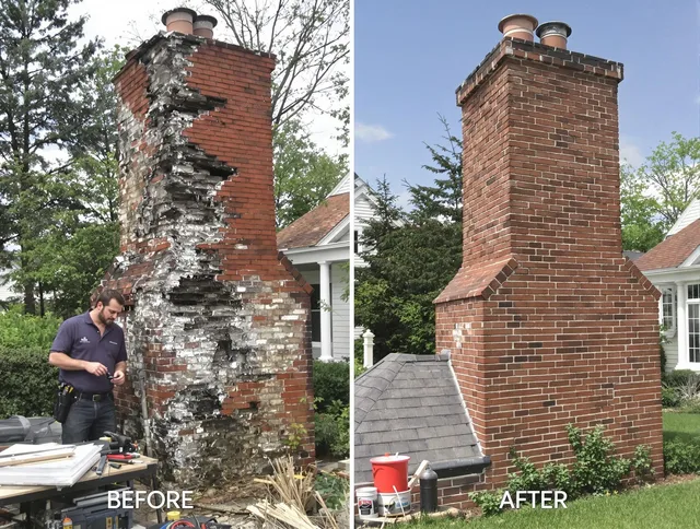 Norfolk Chimney Sweep performing a full chimney restoration in Norfolk, MA