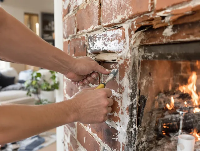 Routine fireplace repair by Norfolk Chimney Sweep in Norfolk, MA