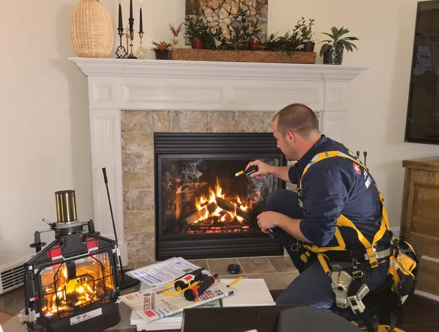 Safety-focused fireplace inspection by Norfolk Chimney Sweep in Norfolk, MA