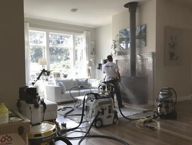 Soot removal service by Norfolk Chimney Sweep for a fireplace in Norfolk, MA